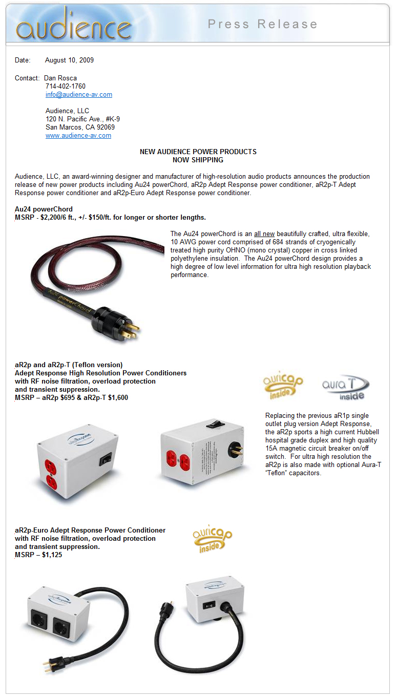 Audience Power Products